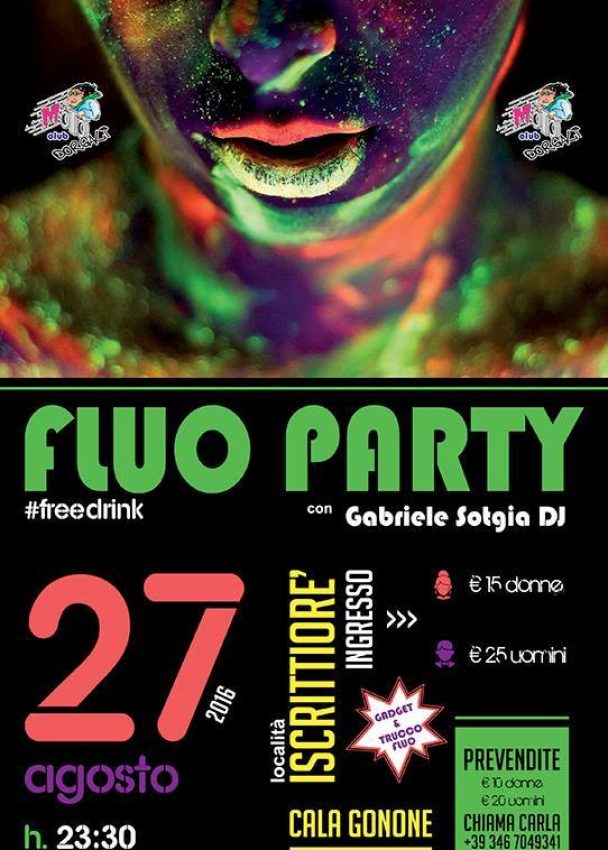Fluo Party Free Drink – Cala Gonone 27 agosto 2016