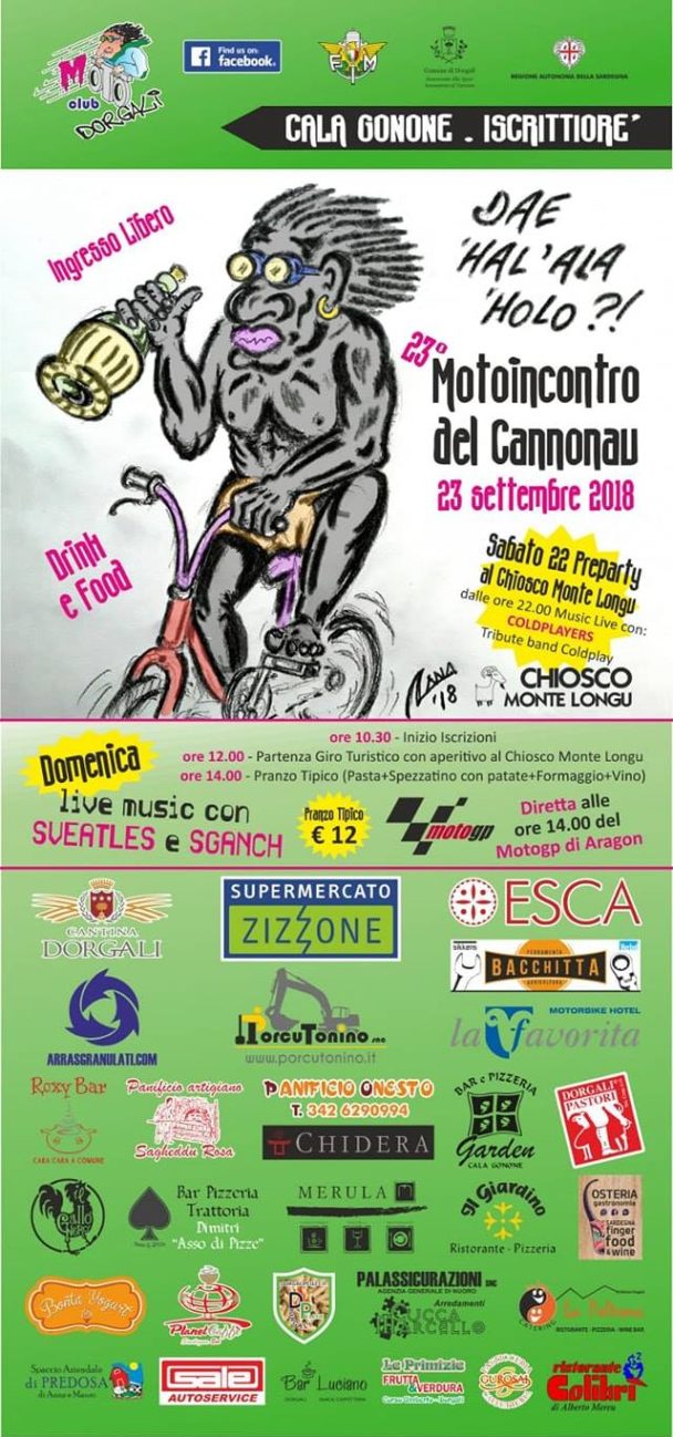 23° Motoincontro del Cannonau – 23 settembre 2018 Cala Gonone Dorgali 23° Motoincontro del Cannonau – 23 settembre 2018 Cala Gonone Dorgali