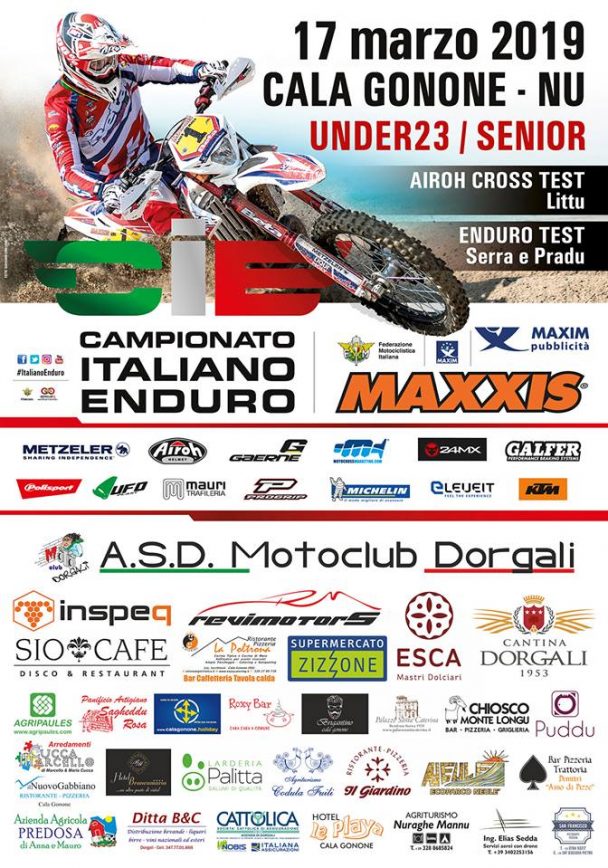 Under23/Senior Enduro – Round 1 – 15/16/17 marzo 2019 Cala Gonone Dorgali Under23/Senior Enduro – Round 1 – 15/16/17 marzo 2019 Cala Gonone Dorgali