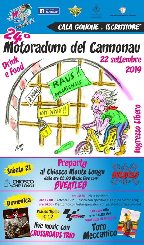 24° Motoraduno del Cannonau – 22 settembre 2019 Cala Gonone Dorgali 24° Motoraduno del Cannonau – 22 settembre 2019 Cala Gonone Dorgali