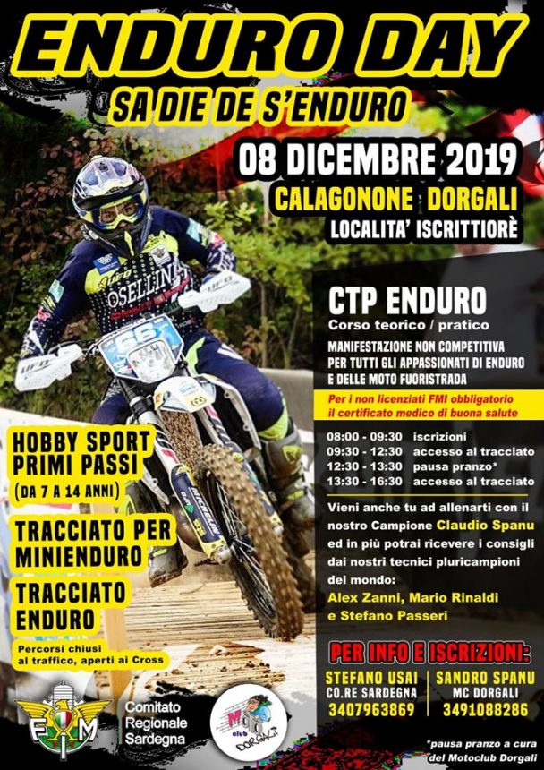 ENDURO DAY – SA DIE DE S’ENDURO – 8 dicembre 2019 Cala Gonone Dorgali