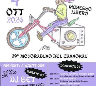 29° Motoraduno del Cannonau – 04 ottobre 2026 Cala Gonone Dorgali